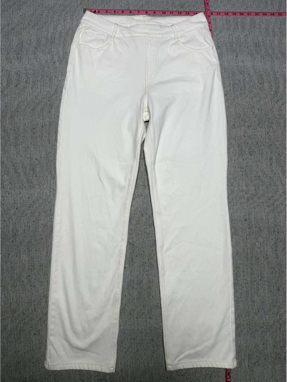 Halara White Stretch Cotton Blend Pants Size L